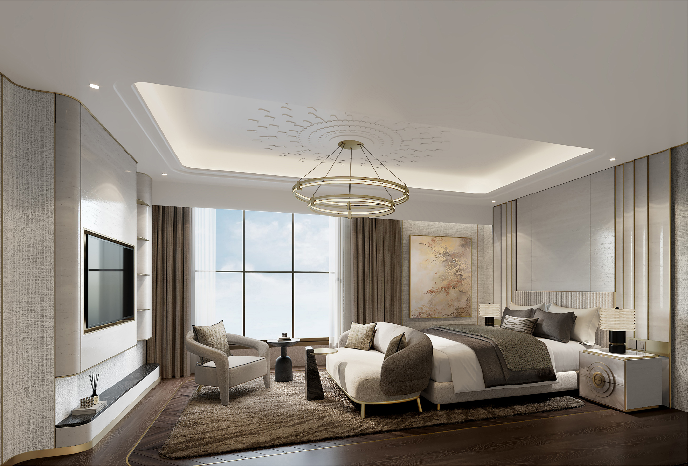4 BHK residence interior with separate staff quarters